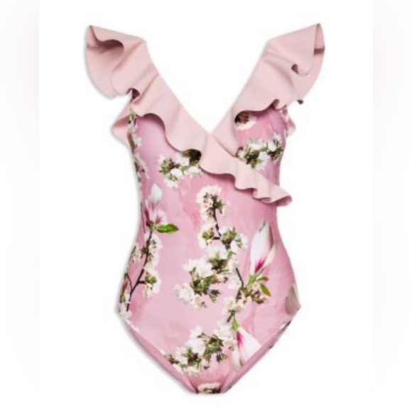 Ted Baker Berenaa Harmony Ruffle One Piece Swimsuit Women - Picture 2 of 12